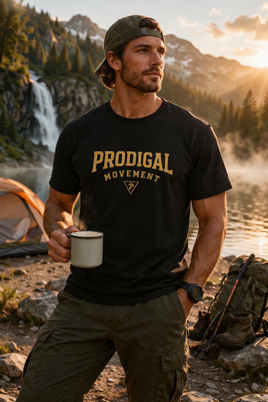 Prodigal Movement Tee — Retro Athletic Graphic Short Sleeve Shirt